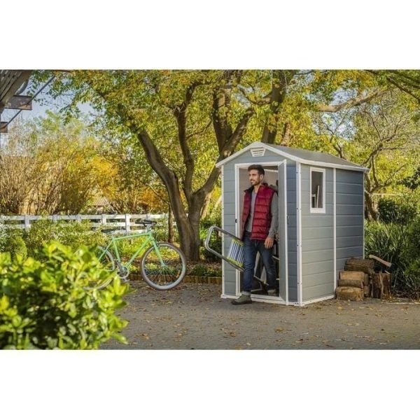 img-1862.jpg Keter Manor 4 ft. W x 6 ft. D Vertical Resin Outdoor Storage Shed Ideal For Patio Installation Included