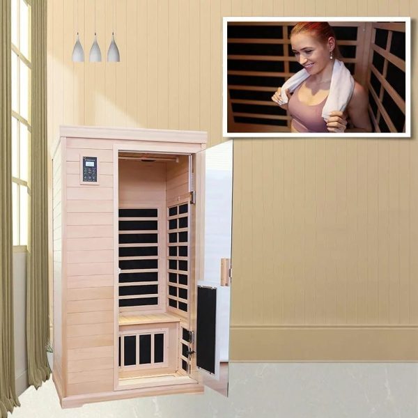 img-2004.jpg KUNSANA Far infrared sauna room,One person size, Hemlock Wooden Far Infrared Sauna for Home