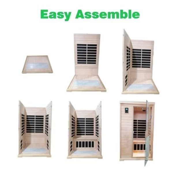 img-2006.jpg KUNSANA Far infrared sauna room,One person size, Hemlock Wooden Far Infrared Sauna for Home