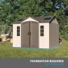 img-2145.jpg Lifetime 10′ x 8′ Outdoor Storage Shed with Carriage Doors Foundation and Installation Included.