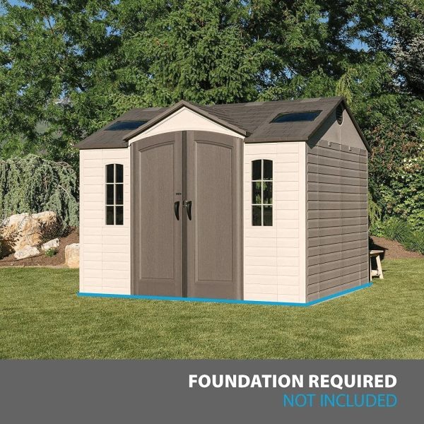 img-2145.jpg Lifetime 10′ x 8′ Outdoor Storage Shed with Carriage Doors Foundation and Installation Included.