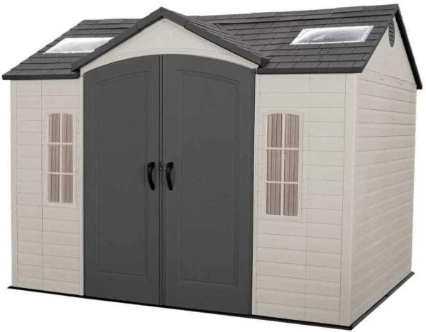 img-2146.jpg Lifetime 10′ x 8′ Outdoor Storage Shed with Carriage Doors Foundation and Installation Included.