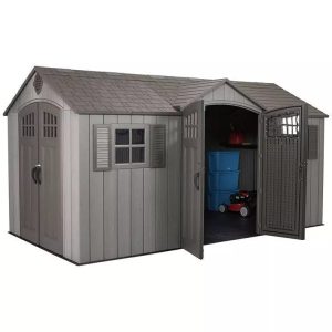 img-2188.jpg Lifetime 15′ x 8′ Rough Cut Dual-Entry Outdoor Storage Shed