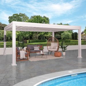 img-267.jpg 16×12 Windham Modern Steel Pergola With Sail Shade Soft Canopy