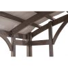 SummerCove 10 ft. x 14 ft. Light Gray Cedar Frame Arched Pergola with Shelves