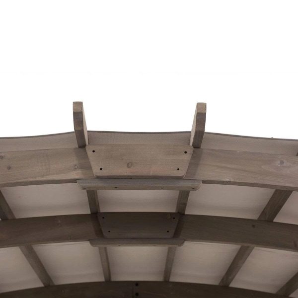 SummerCove 10 ft. x 14 ft. Light Gray Cedar Frame Arched Pergola with Shelves