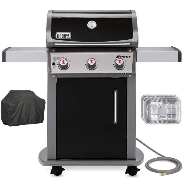 img-3011.jpg Weber 47510001 Spirit E-310 3-Burner Natural GAS Black Bundle with Generic Grill Cover Barbecue Drip Pans Set of 3