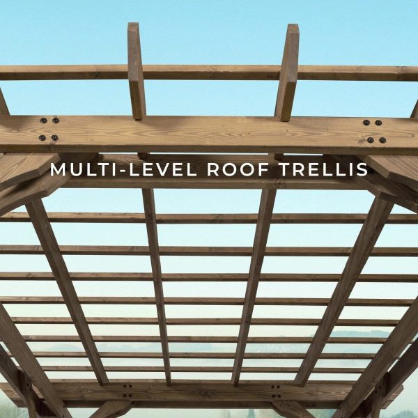 12×10 Fairhaven Pergola, Rustic Finish