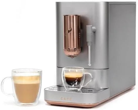 jhgfd1-1-1.jpg Café Affetto Automatic Espresso Machine + Milk Frother | Built-In & Adjustable Espresso Bean Grinders | One-Touch Brew in 90 Seconds | Steel Silver, 1.2 Liter, (C7CEBBS2RS3)