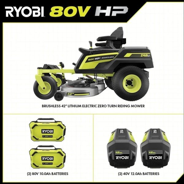ryobi-electric-zero-turn-mowers-ryrm8021-40_1000_1080x_fed0f18a-452b-403f-8e20-8916be69d46c-1.jpg RYOBI 80V HP Brushless 42 in. Battery Electric Cordless Zero Turn Riding Mower Batteries and Charger 80V Batteries 40V