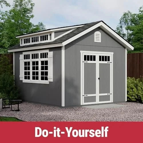 s2-16-1.jpg Handy Home Products Windemere 10×12 Do-it-Yourself Wooden Storage Shed with Floor, Beiges