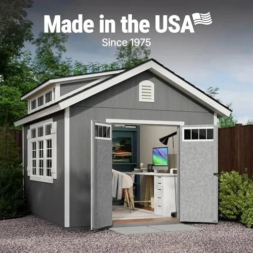 s3-15-1.jpg Handy Home Products Windemere 10×12 Do-it-Yourself Wooden Storage Shed with Floor, Beiges