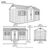 Lifetime 15 ft. x 8 ft. Outdoor Garden Storage Shed with Double Doors & Skylights