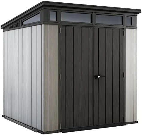 v1-22-1.jpg Keter Outdoor Storage Sheds, for House, Patio & Yard, Plastic Resin, Artisan, 7×7 Ft, Gray