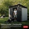 v3-17-1.jpg Keter Outdoor Storage Sheds, for House, Patio & Yard, Plastic Resin, Artisan, 7×7 Ft, Gray